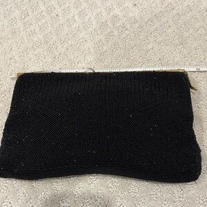 Elegant vintage Black Beaded Clutch